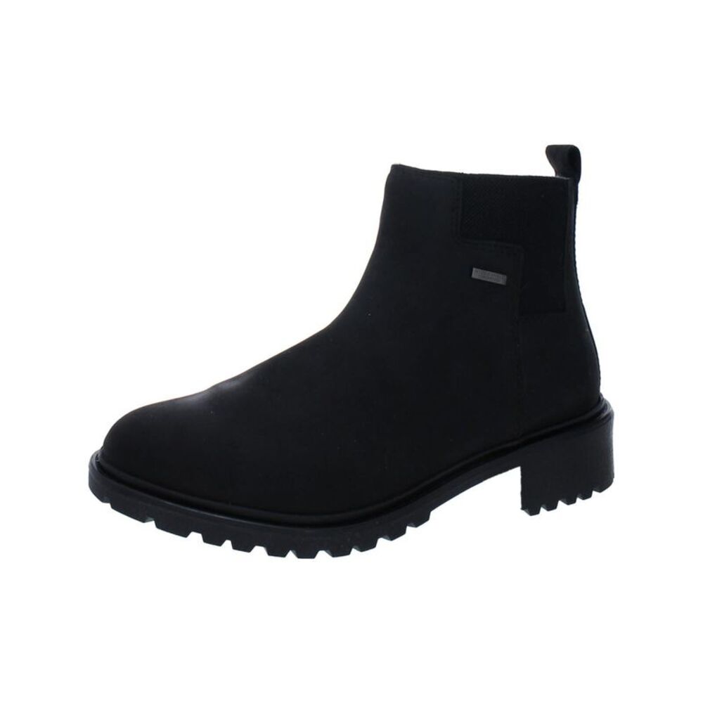 NWT ROCKPORT Womens Black Back Pull-Tab Ryleigh Block Heel Leather Booties 9 M
